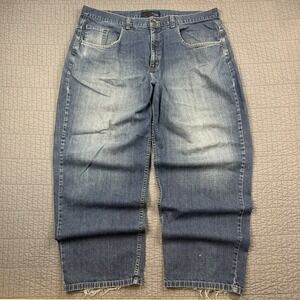 Vintage Anchor Blue Baggy Jeans Men's 42x32 (42x31) Skater Y2K Loose Wide Denim